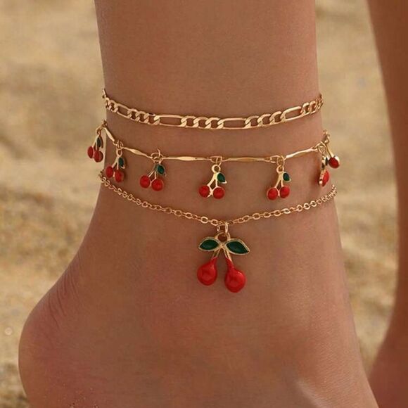 Cherry anklet Set A1376 - Picture 1 of 4